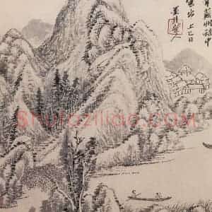 清代 吴历《墨笔山水册》国画山水作品图片赏析
