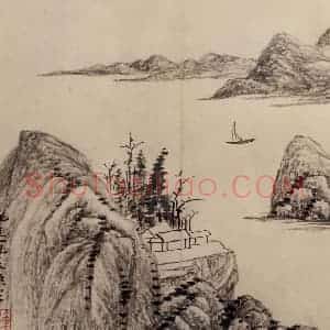清代 吴历《墨笔山水册》国画山水作品图片赏析