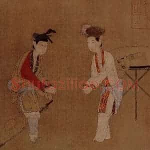 宋代 夫名《杂剧图》国画人物作品图片赏析