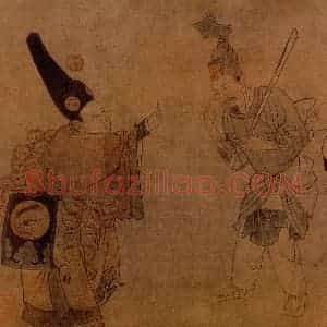 宋代 夫名《杂剧眼药酸图》国画人物作品图片赏析