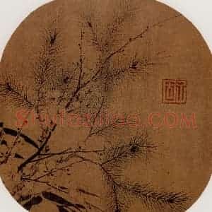 宋代 赵孟坚《岁寒三友图》国画花鸟作品图片赏析