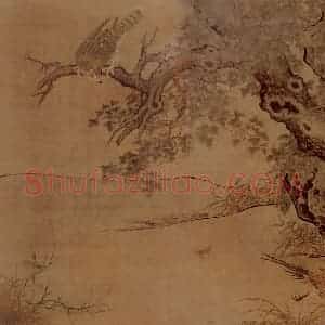 宋代 李迪《枫鹰雉鸡图》国画花鸟作品图片赏析