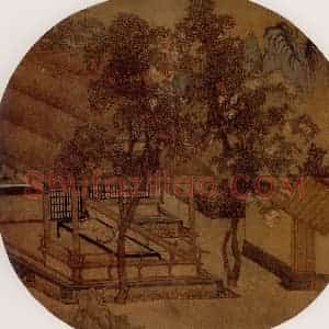 宋代 赵大亨《荔院闻眠图》国画山水作品图片赏析