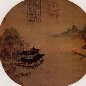 宋代 夫名《玉楼春思图》国画山水作品图片赏析