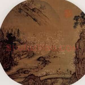 宋代 夫名《花坞醉归图》国画山水作品图片赏析