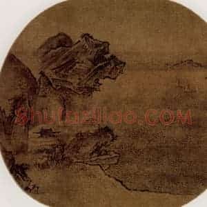 宋代 夫名《江上双帆图》国画山水作品图片赏析