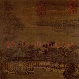 宋代 夫名《碧梧庭榭图》国画山水作品图片赏析