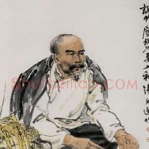 1956年 汤文选《说什么我也要入社》国画作品图片赏析