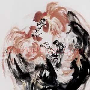 1985年 汤文选《战正酣》国画作品图片赏析