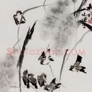1987年 汤文选《秋晴》国画作品图片赏析