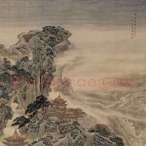 清代 袁耀《蓬莱仙境图》国画山水作品图片赏析