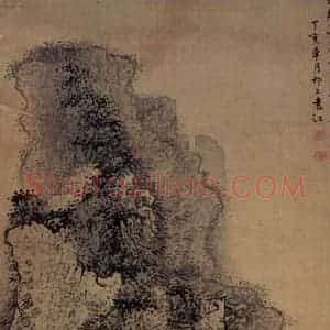 清代 袁江《松亭纳凉》国画山水作品图片赏析