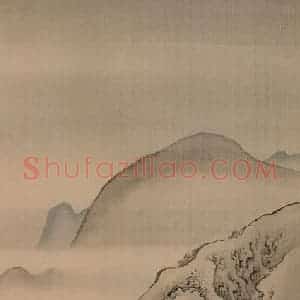 清代 袁江《荷净纳凉》国画山水作品图片赏析