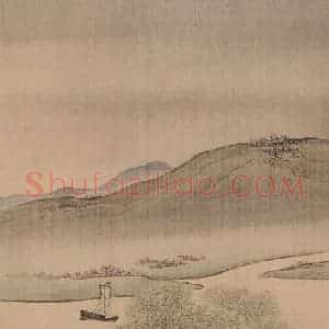 清代 袁江《湖庄春晓》国画山水作品图片赏析