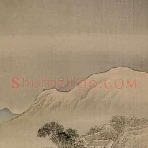 清代 袁江《渔浦晚归》国画山水作品图片赏析