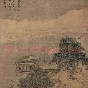 清代 袁江《雪景楼阁》国画山水作品图片赏析