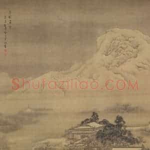 清代 袁江《梁园飞雪》国画山水作品图片赏析