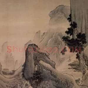 清代 袁耀《巫峡秋涛》国画山水作品图片赏析