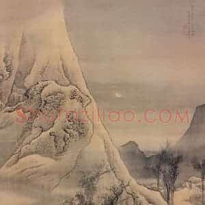 清代 袁耀《温庭筠诗意图》国画山水作品图片赏析