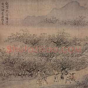 清代 袁江《寒食归宁图》国画山水作品图片赏析