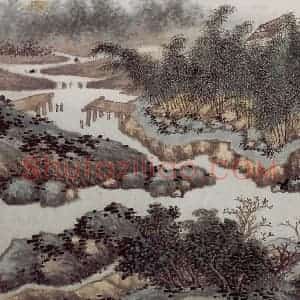 明代 沈周《东庄图册》国画山水工笔作品图片赏析