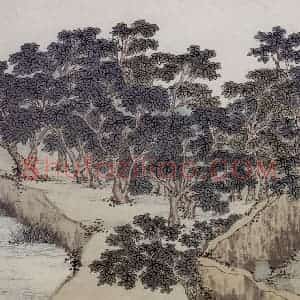 明代 沈周《东庄图册》国画山水工笔作品图片赏析