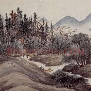 明代 沈周《东庄图册》国画山水工笔作品图片赏析