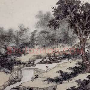 明代 沈周《东庄图册》国画山水工笔作品图片赏析