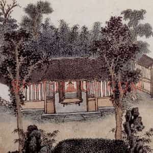 明代 沈周《东庄图册》国画山水工笔作品图片赏析