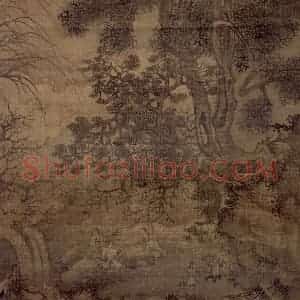 明代 谢时臣《春山对弈图轴》国画山水工笔作品图片赏析