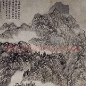 明代 吴彬《丛嶂层峦图轴》国画山水工笔作品图片赏析