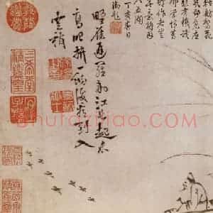 徐渭《泼墨十二段卷》国画花鸟作品图片赏析