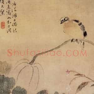 清代 颜岳《花鸟图册》国画花鸟作品图片赏析