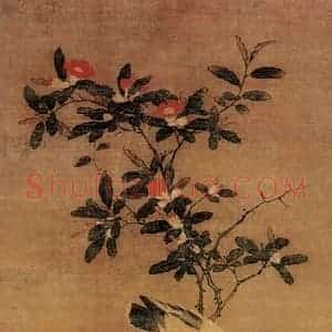 明代 吕纪《榴花双莺图》国画花鸟作品图片赏析