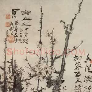 清代 高凤翰《层雪暖香图》国画花鸟作品图片赏析