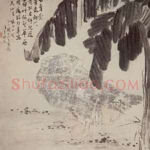 清代 李鳝《蕉鹅图》国画花鸟作品图片赏析