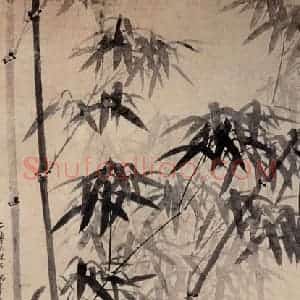 清代 罗聘《竹石图》国画花鸟作品图片赏析