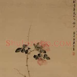 清代 吴熙载《花卉图》国画花鸟作品图片赏析