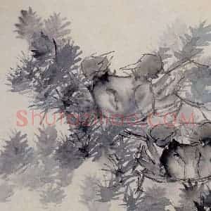 清代 虚谷《花鸟水族图册》国画花鸟作品图片赏析