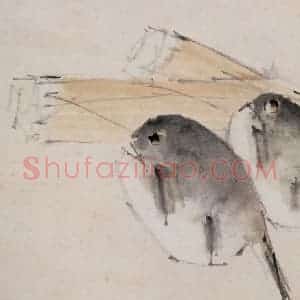 清代 虚谷《花鸟水族图册》国画花鸟作品图片赏析
