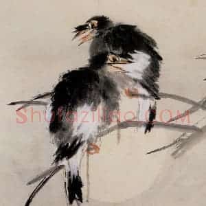 清代 虚谷《花鸟水族图册》国画花鸟作品图片赏析