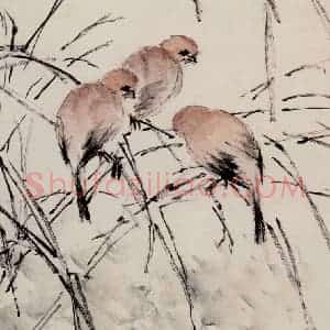 清代 虚谷《花鸟水族图册》国画花鸟作品图片赏析
