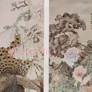 清代 任预《花鸟四条屏》国画花鸟作品图片赏析