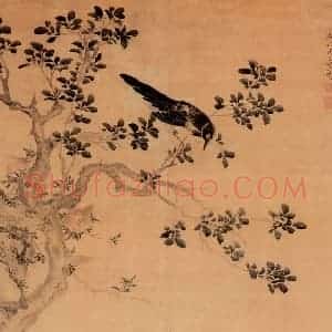 明代 周之冕《桂子图》国画花鸟作品图片赏析