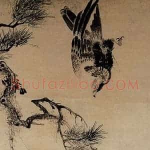 明代 王偕《松鹰飞禽图》国画花鸟作品图片赏析