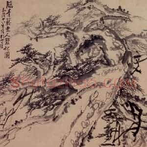 1753年 李方膺《双松图》国画花鸟写意作品图片赏析