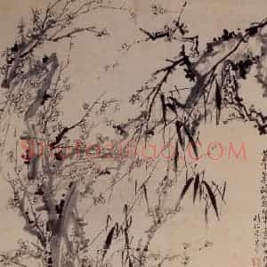 1754年 李方膺《梅竹》国画花鸟写意作品图片赏析