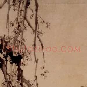1746年 李方膺《墨梅》国画花鸟写意作品图片赏析