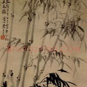 1752年 李方膺《兰竹石》国画花鸟写意作品图片赏析