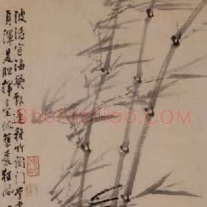 1753年 李方膺《风竹图》国画花鸟写意作品图片赏析